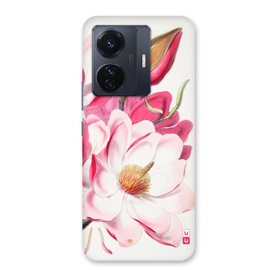 Pink Beautiful Flower Back Case for Vivo T1 Pro