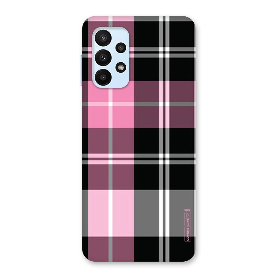 Pink Black Check Back Case for Galaxy A23