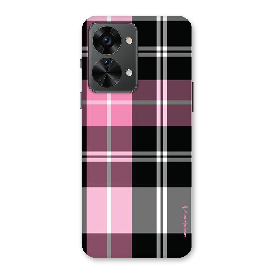 Pink Black Check Back Case for OnePlus Nord 2T