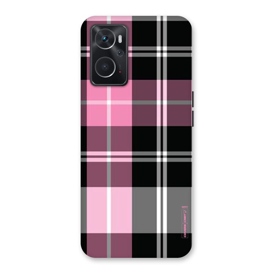Pink Black Check Back Case for Oppo K10 4G