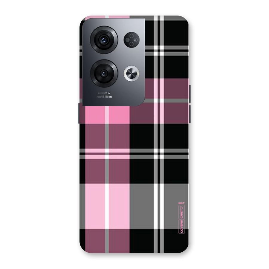 Pink Black Check Back Case for Oppo Reno8 Pro 5G