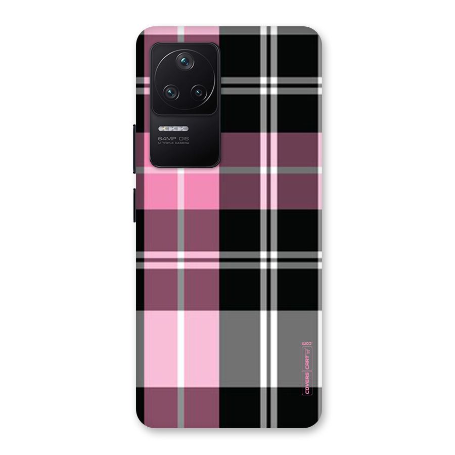 Pink Black Check Back Case for Poco F4 5G