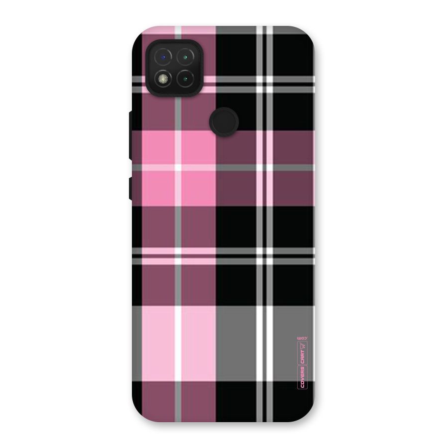 Pink Black Check Back Case for Redmi 9 Activ
