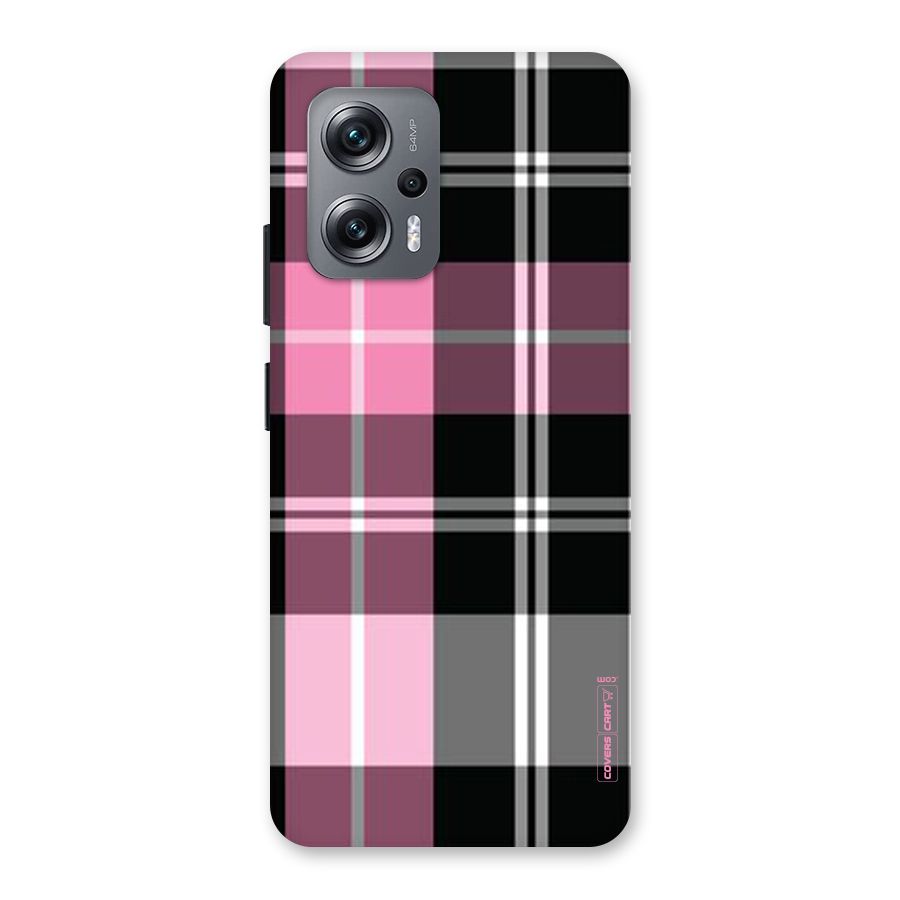 Pink Black Check Back Case for Redmi K50i