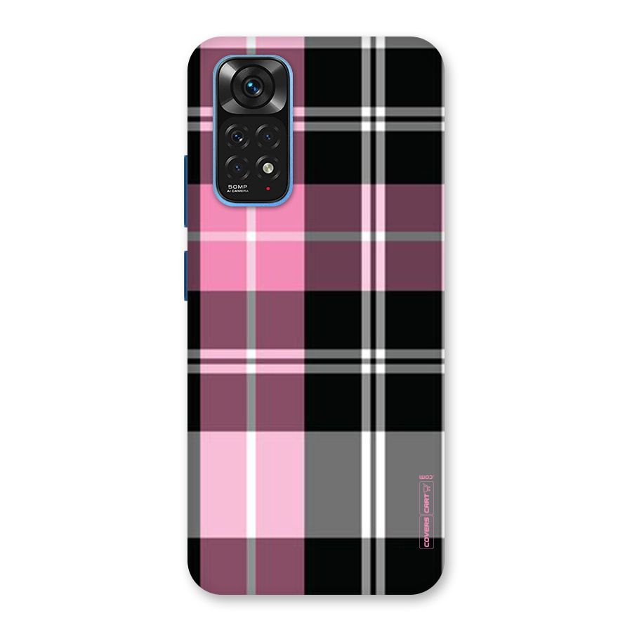 Pink Black Check Back Case for Redmi Note 11S