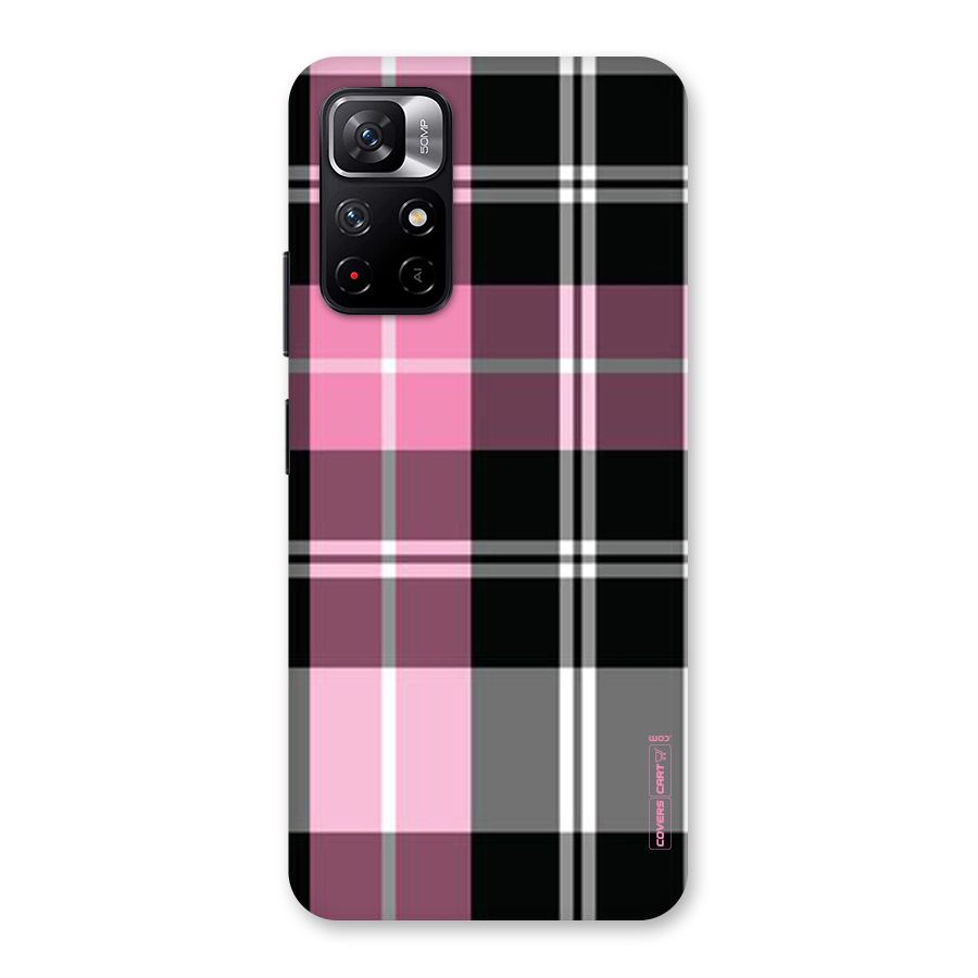 Pink Black Check Back Case for Redmi Note 11T 5G