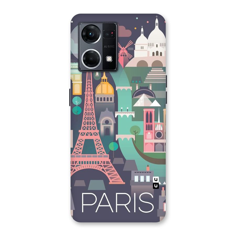 Pink Cute Tower Glass Back Case for Oppo F21 Pro 5G