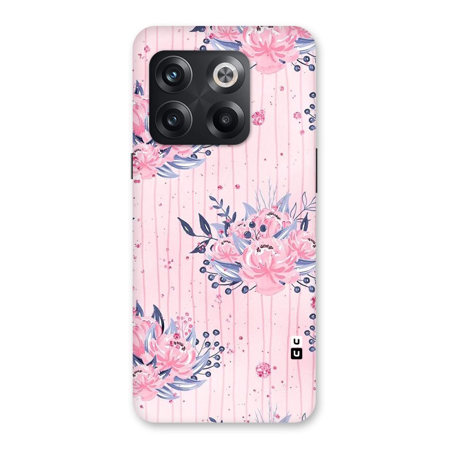 Pink Floral and Stripes Back Case for OnePlus 10T