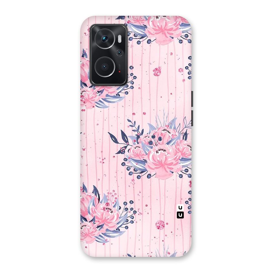 Pink Floral and Stripes Back Case for Oppo K10 4G