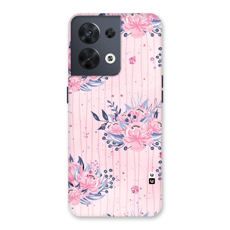 Pink Floral and Stripes Back Case for Oppo Reno8 5G