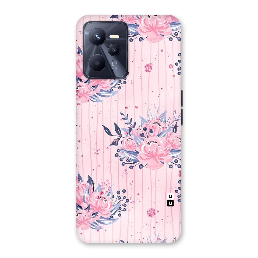 Pink Floral and Stripes Back Case for Realme C35