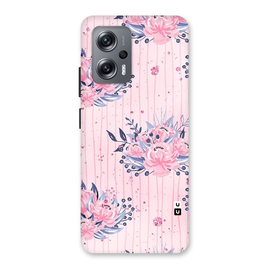 Pink Floral and Stripes Back Case for Redmi K50i