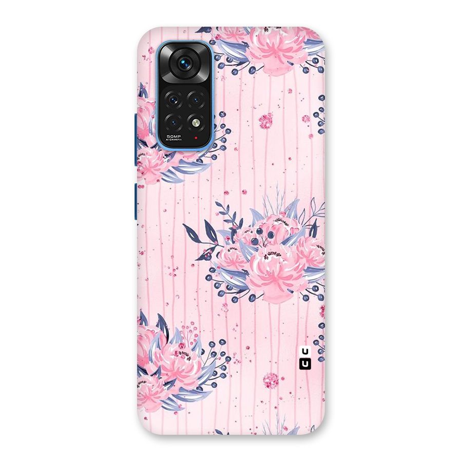 Pink Floral and Stripes Back Case for Redmi Note 11S