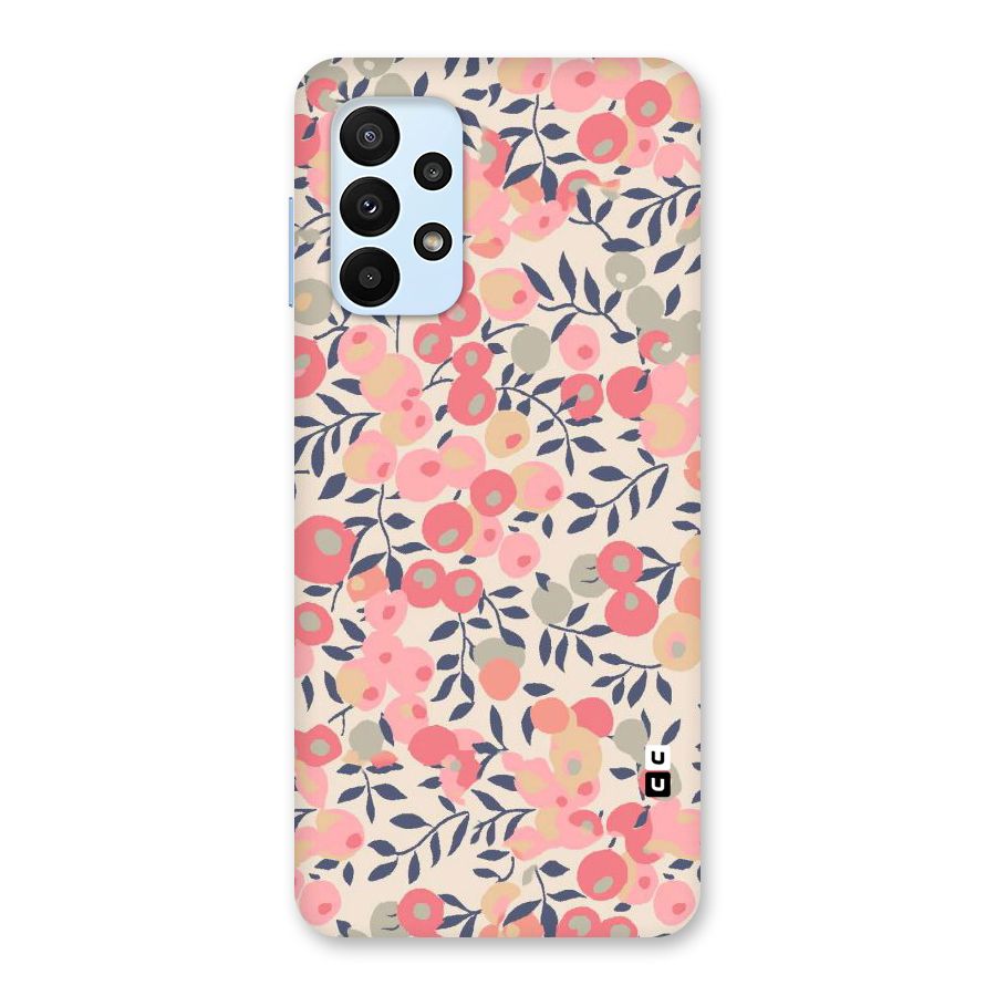 Pink Leaf Pattern Back Case for Galaxy A23