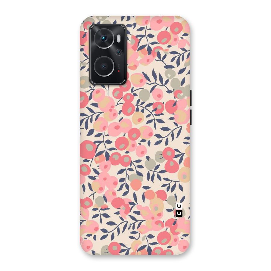 Pink Leaf Pattern Back Case for Oppo K10 4G