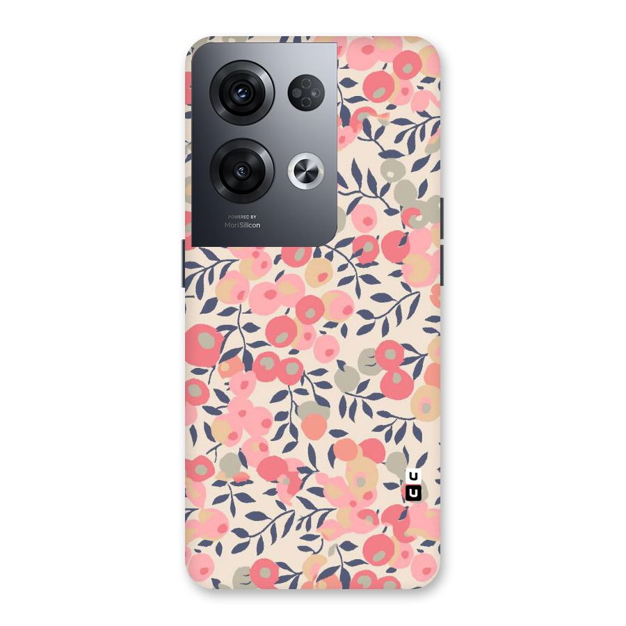 Pink Leaf Pattern Back Case for Oppo Reno8 Pro 5G