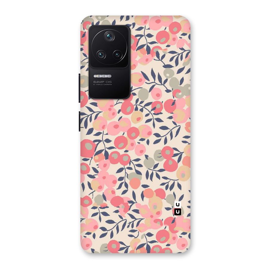 Pink Leaf Pattern Back Case for Poco F4 5G