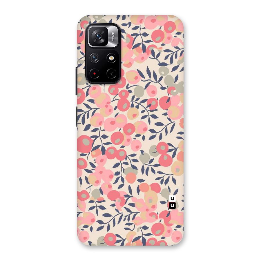 Pink Leaf Pattern Back Case for Redmi Note 11T 5G