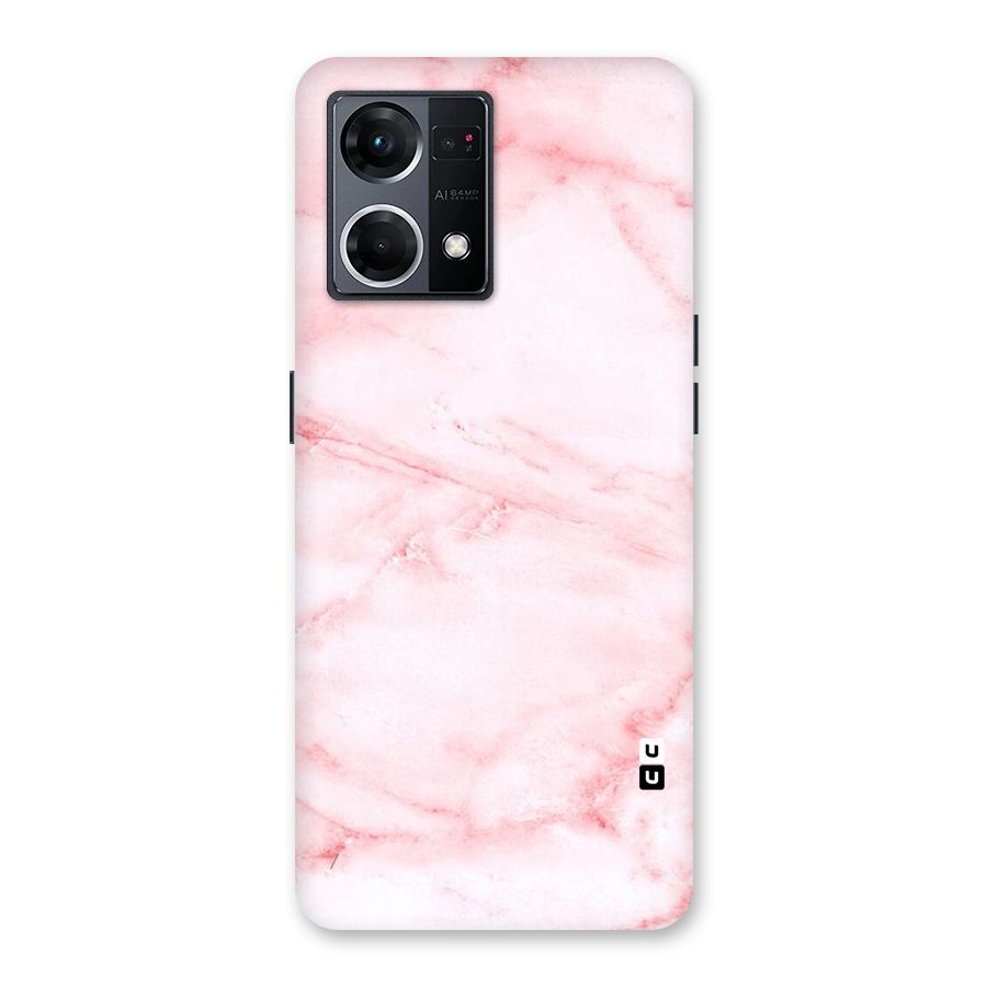 Pink Marble Print Glass Back Case for Oppo F21 Pro 5G