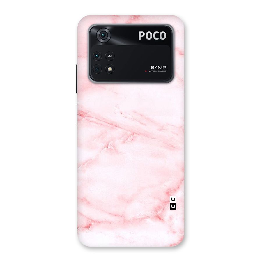 Pink Marble Print Back Case for Poco M4 Pro 4G