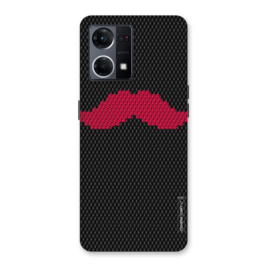 Pink Moustache Glass Back Case for Oppo F21 Pro 5G