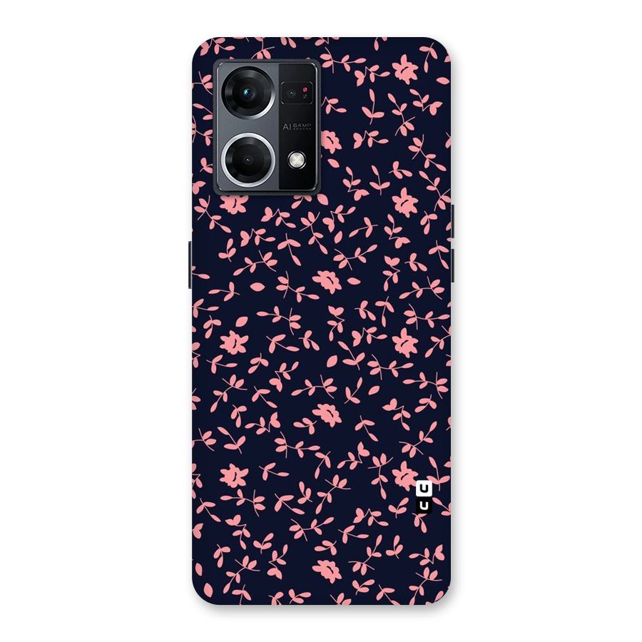 Pink Plant Design Glass Back Case for Oppo F21 Pro 5G