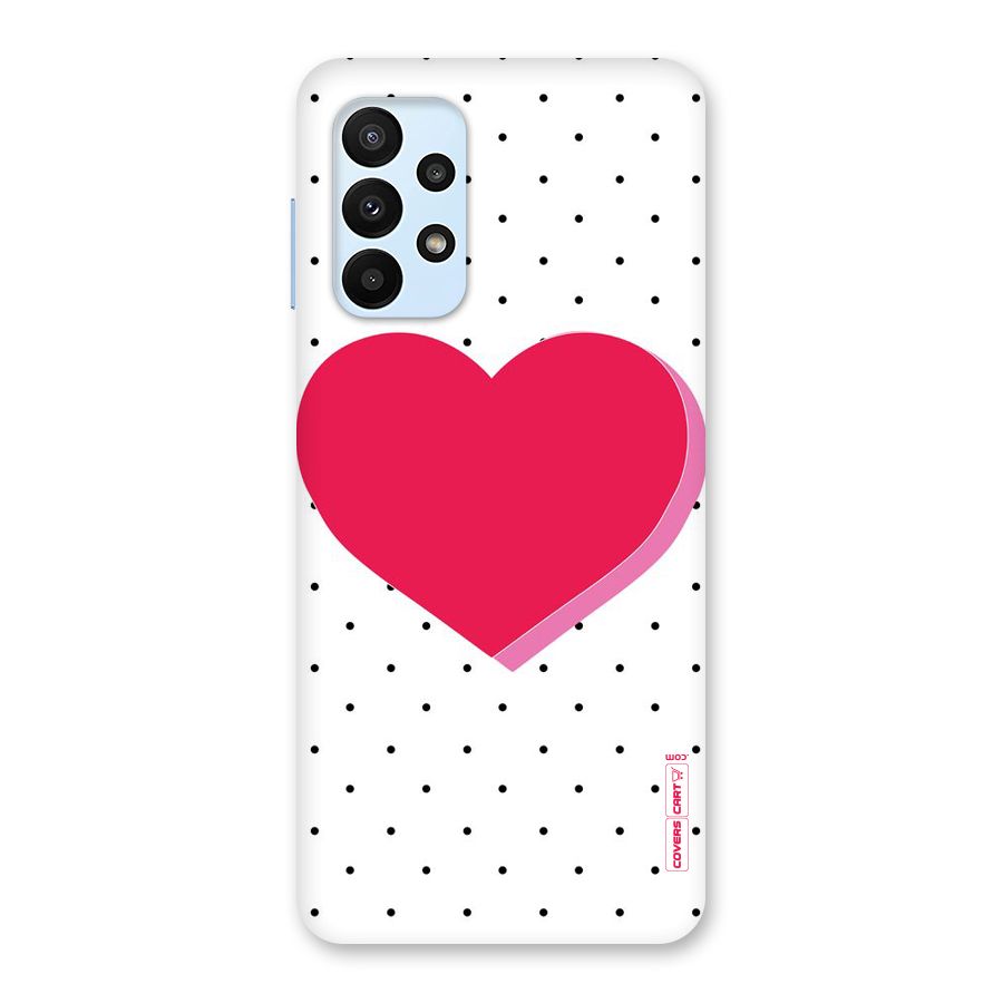 Pink Polka Heart Back Case for Galaxy A23