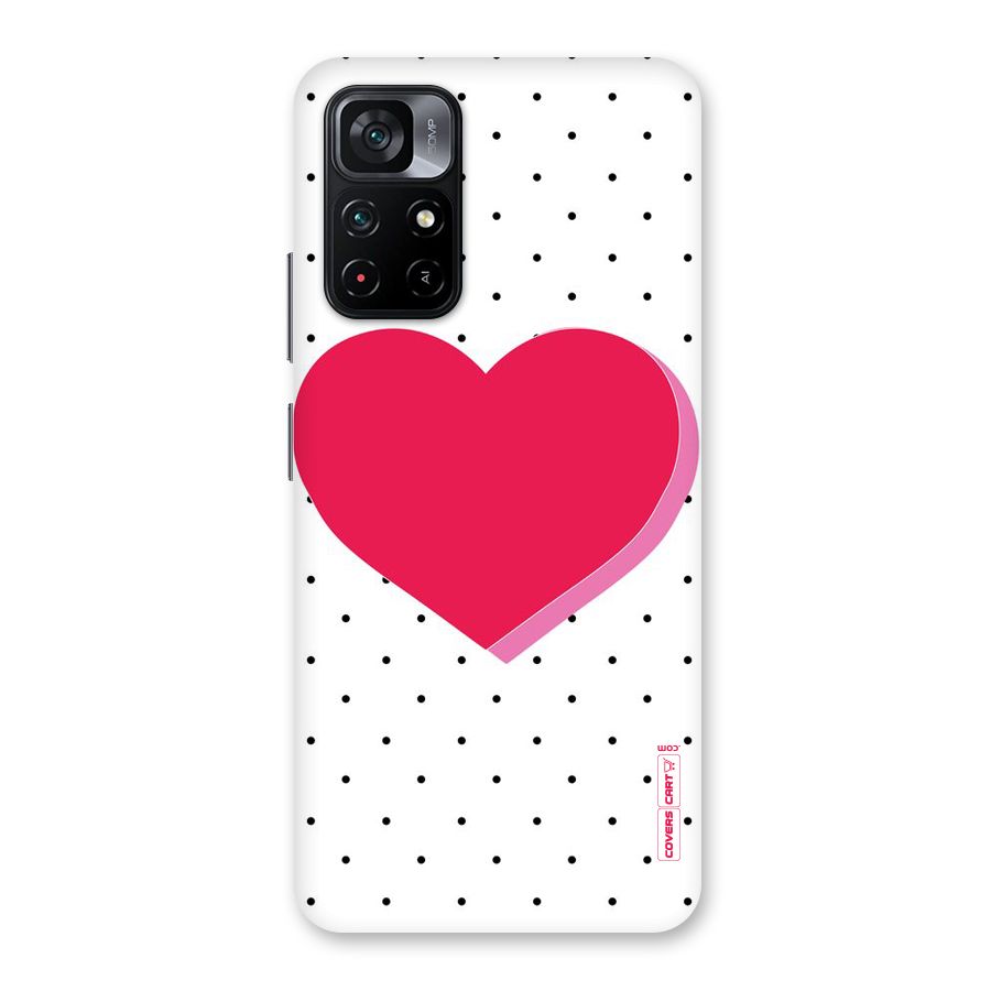 Pink Polka Heart Back Case for Poco M4 Pro 5G