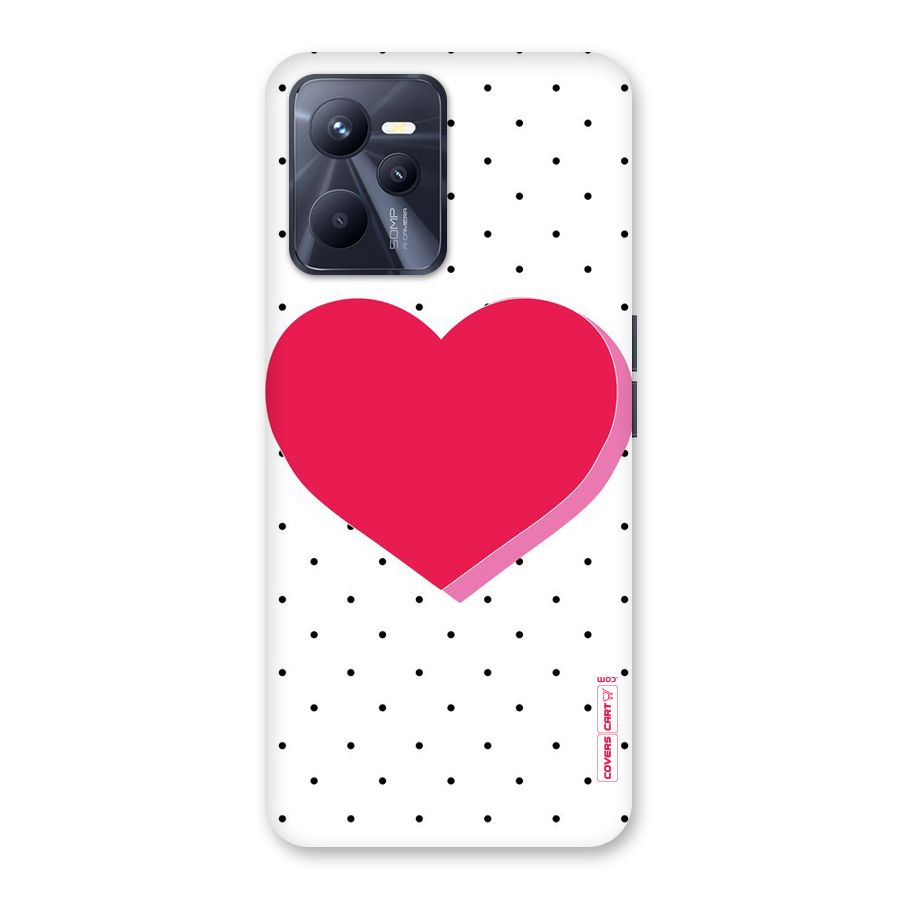 Pink Polka Heart Back Case for Realme C35