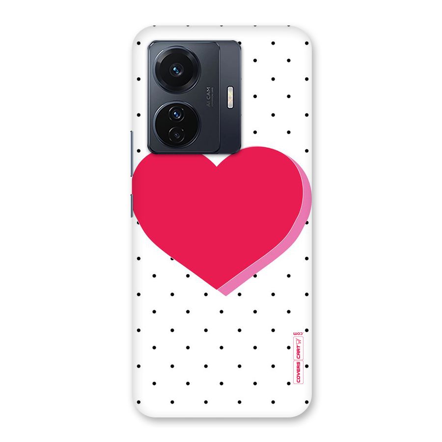 Pink Polka Heart Back Case for Vivo T1 Pro