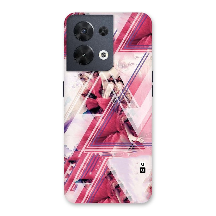 Pink Rose Abstract Back Case for Oppo Reno8 5G