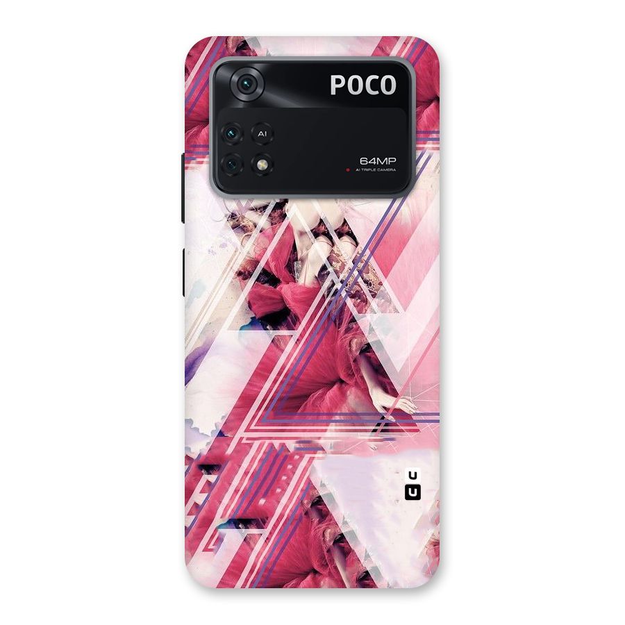 Pink Rose Abstract Back Case for Poco M4 Pro 4G