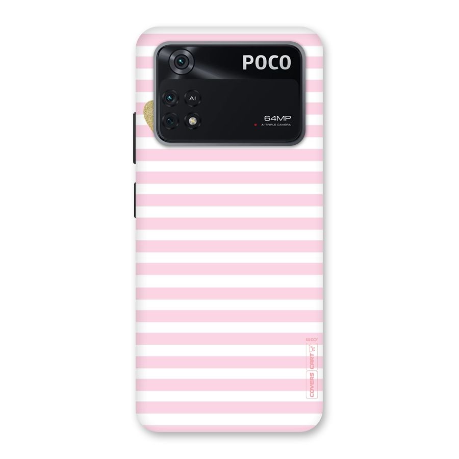 Pink Stripes Back Case for Poco M4 Pro 4G