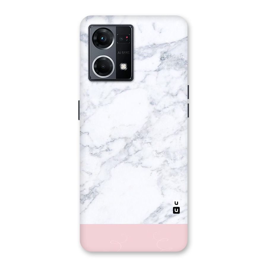 Pink White Merge Marble Glass Back Case for Oppo F21 Pro 5G