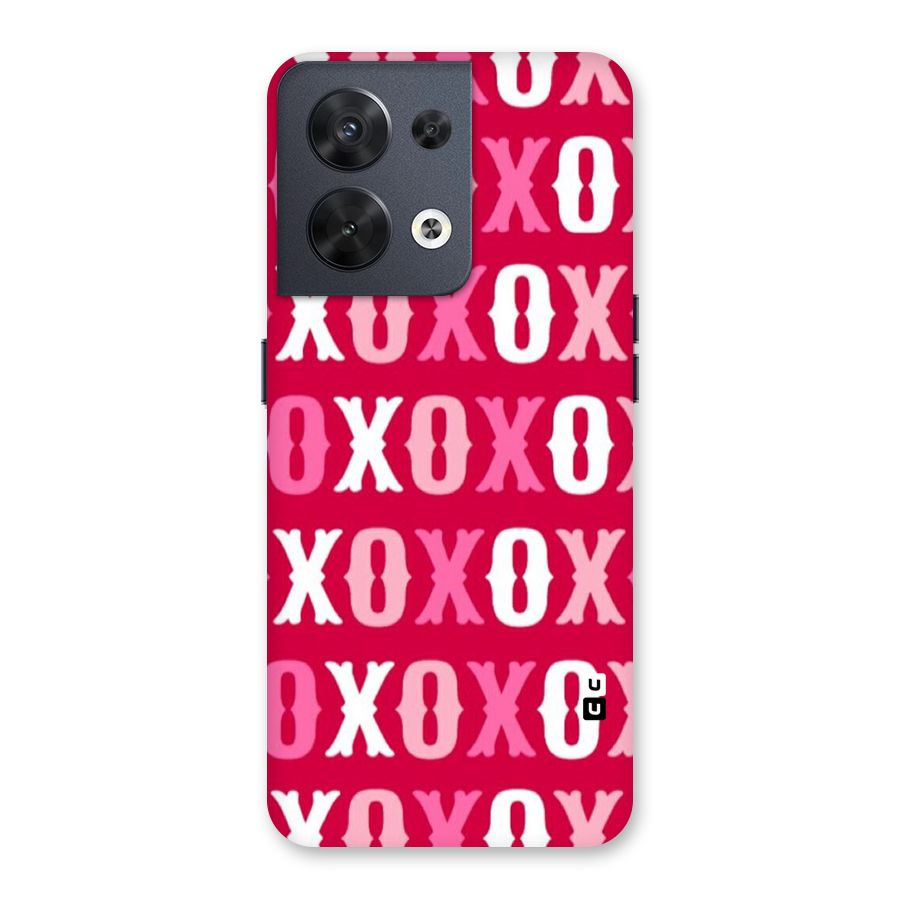 Pink White Xoxo Back Case for Oppo Reno8 5G