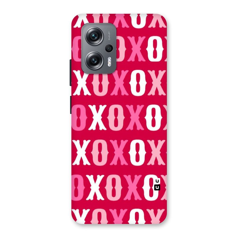 Pink White Xoxo Back Case for Redmi K50i