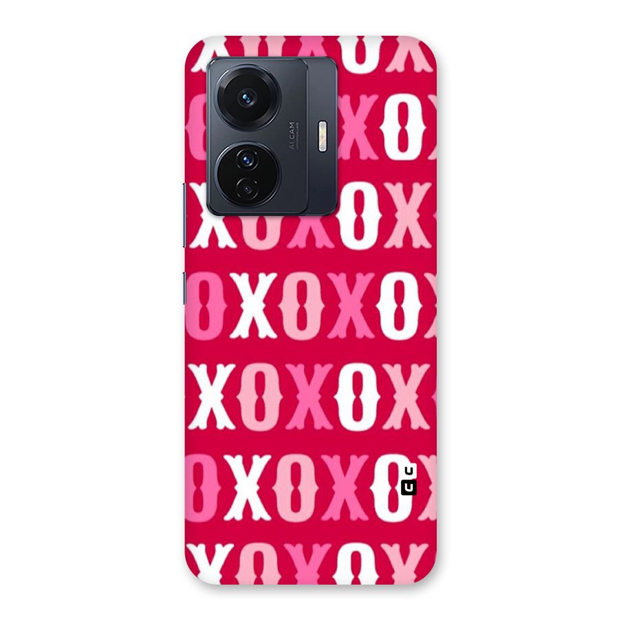 Pink White Xoxo Back Case for Vivo T1 Pro