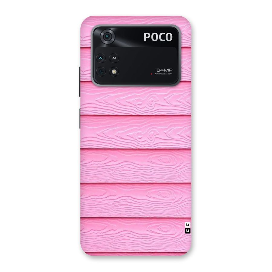 Pink Wood Back Case for Poco M4 Pro 4G