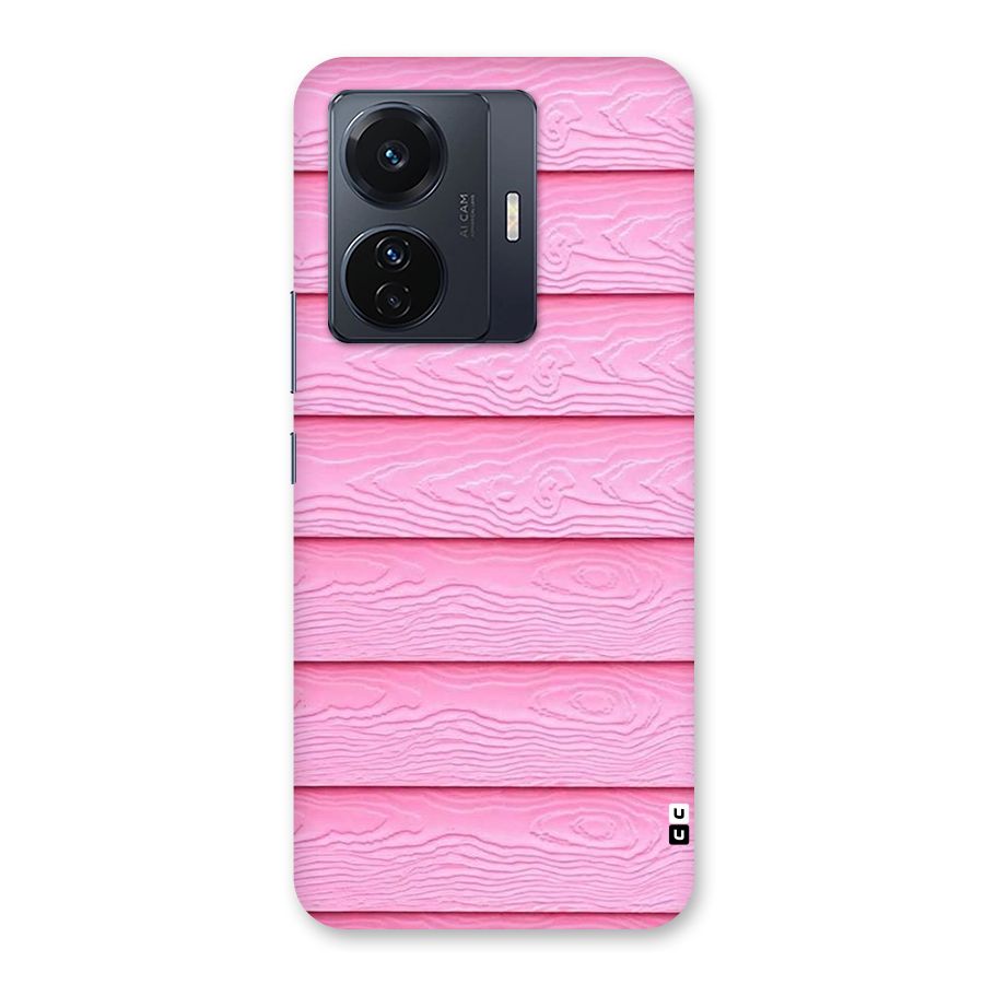 Pink Wood Back Case for Vivo T1 Pro
