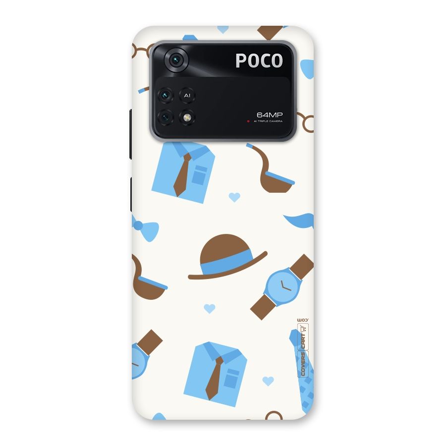 Pipe Hat Watch Pattern Back Case for Poco M4 Pro 4G
