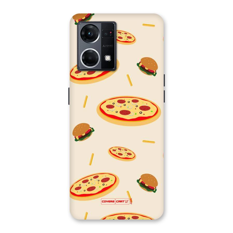Pizza and Burger Love Glass Back Case for Oppo F21 Pro 5G