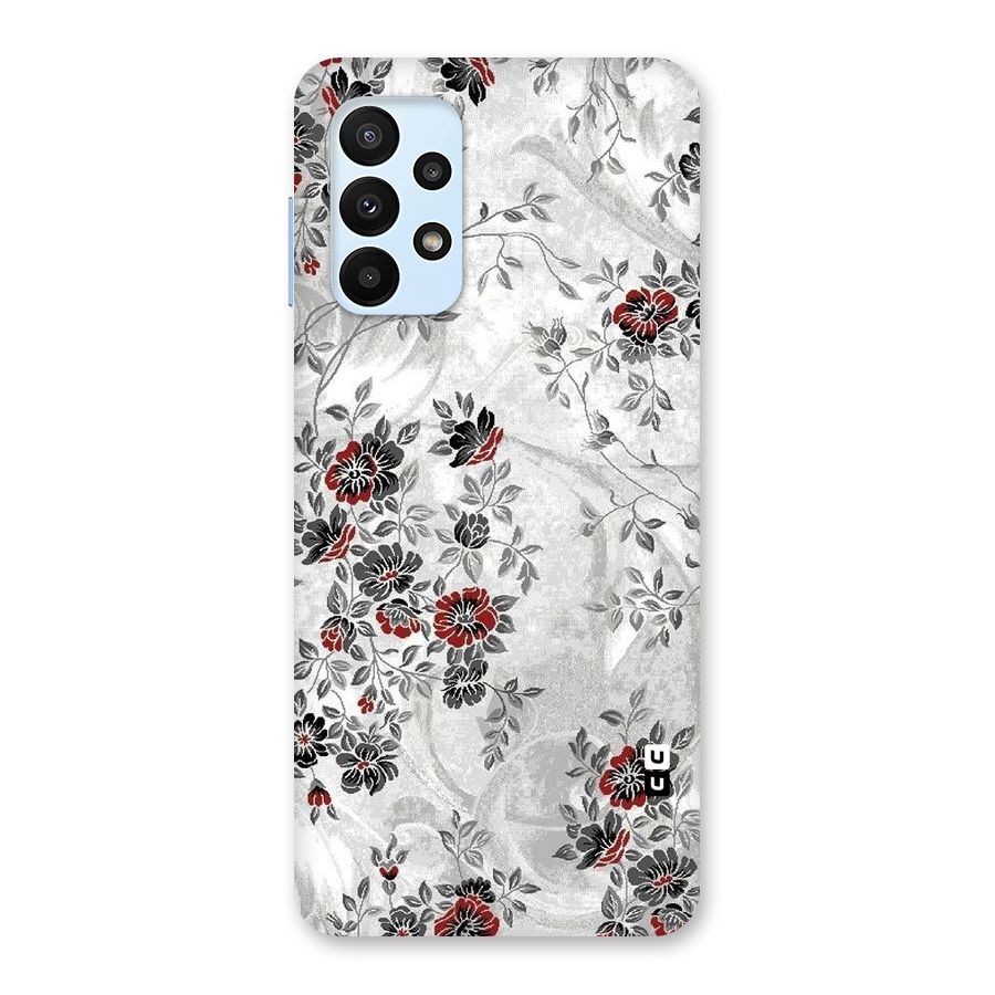 Pleasing Grey Floral Back Case for Galaxy A23