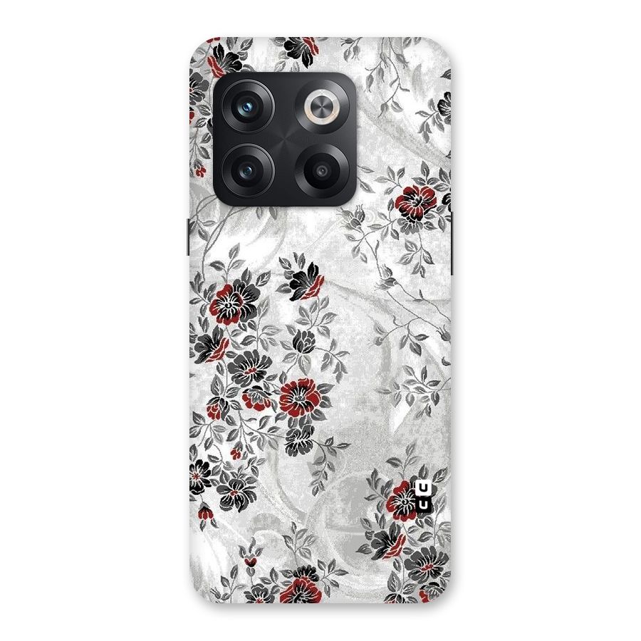 Pleasing Grey Floral Back Case for OnePlus 10T