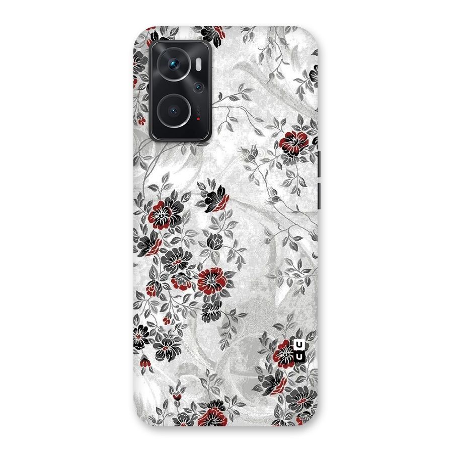 Pleasing Grey Floral Back Case for Oppo K10 4G