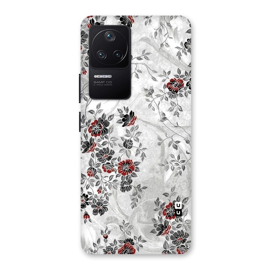 Pleasing Grey Floral Back Case for Poco F4 5G