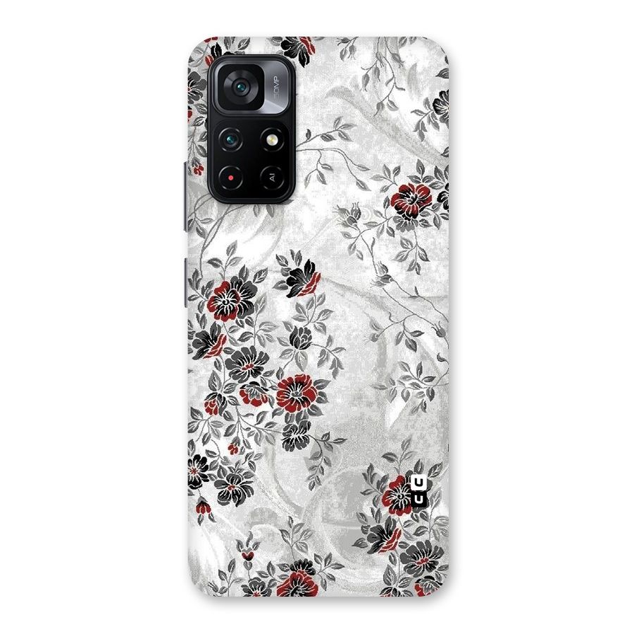 Pleasing Grey Floral Back Case for Poco M4 Pro 5G