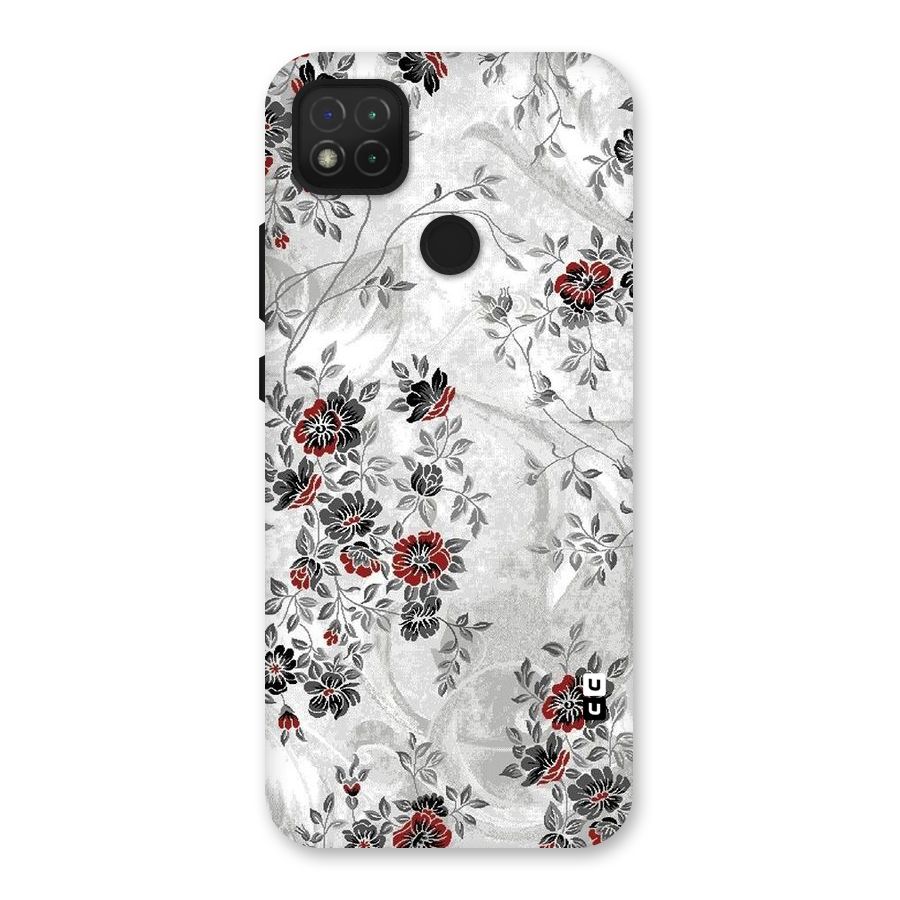 Pleasing Grey Floral Back Case for Redmi 9 Activ