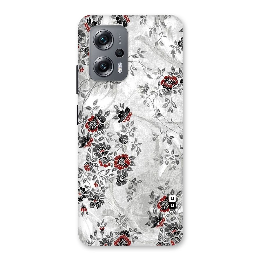 Pleasing Grey Floral Back Case for Redmi K50i