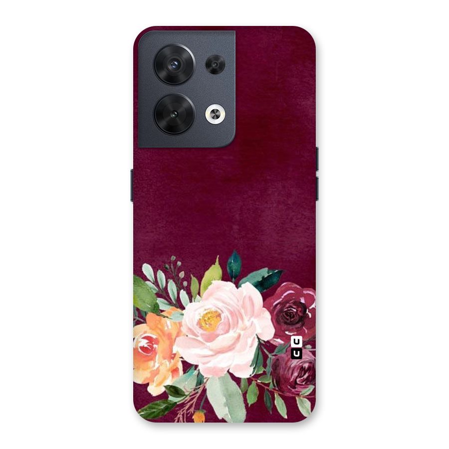 Plum Floral Design Back Case for Oppo Reno8 5G