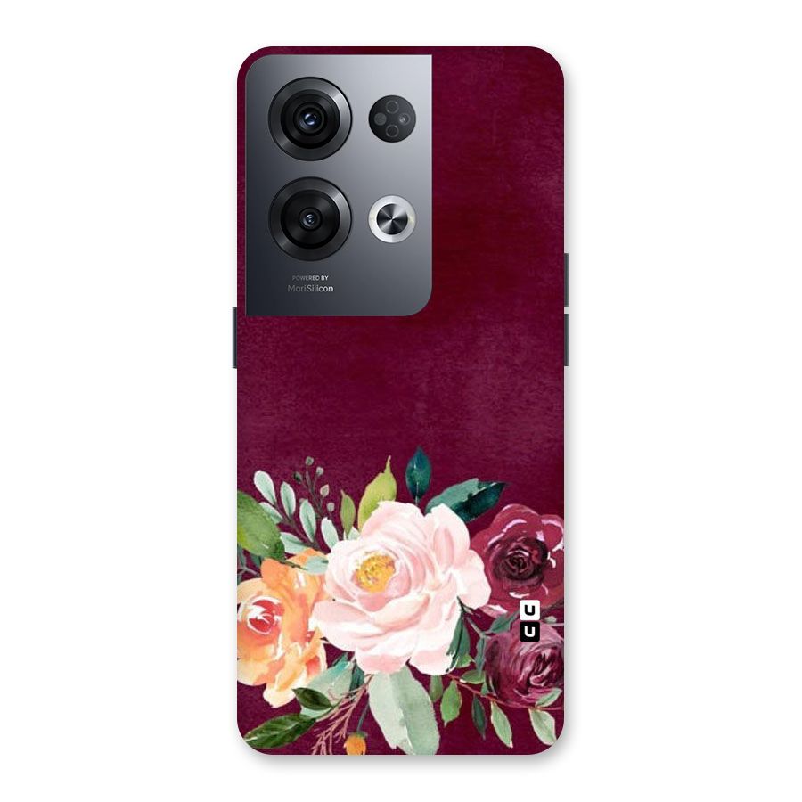 Plum Floral Design Back Case for Oppo Reno8 Pro 5G